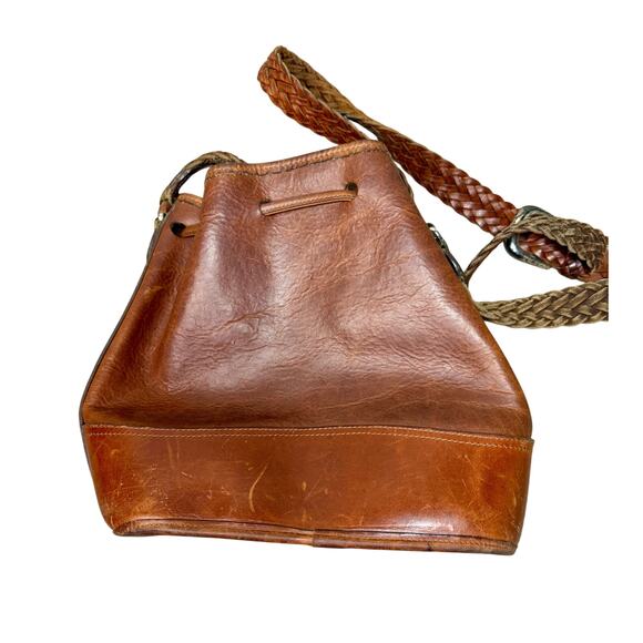 Vintage Brighton Leather Bucket Bag Western Brown - Picture 11 of 16